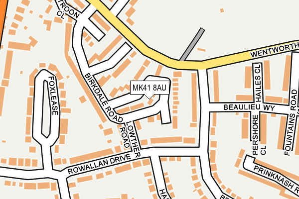MK41 8AU map - OS OpenMap – Local (Ordnance Survey)