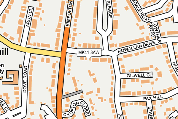 MK41 8AW map - OS OpenMap – Local (Ordnance Survey)
