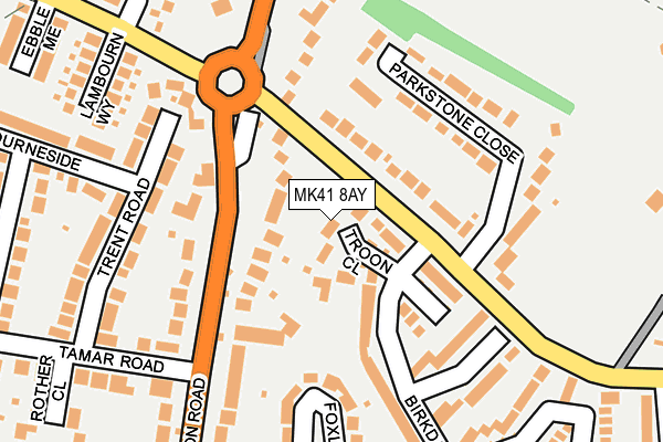 MK41 8AY map - OS OpenMap – Local (Ordnance Survey)