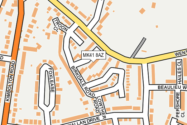 MK41 8AZ map - OS OpenMap – Local (Ordnance Survey)