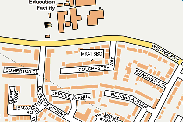 MK41 8BG map - OS OpenMap – Local (Ordnance Survey)