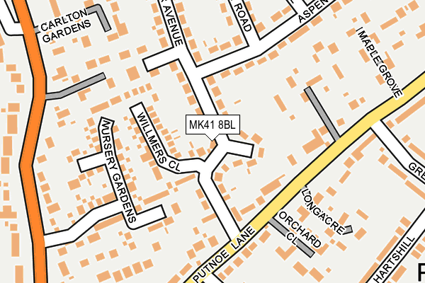 MK41 8BL map - OS OpenMap – Local (Ordnance Survey)