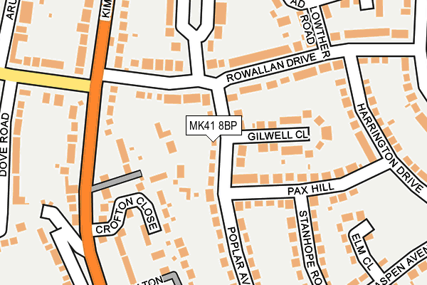 MK41 8BP map - OS OpenMap – Local (Ordnance Survey)