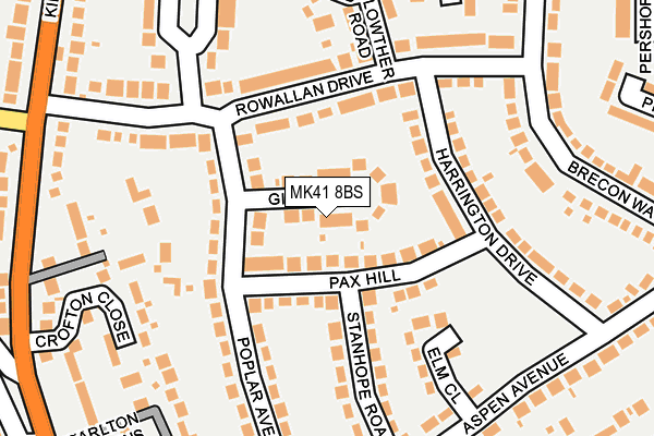 MK41 8BS map - OS OpenMap – Local (Ordnance Survey)