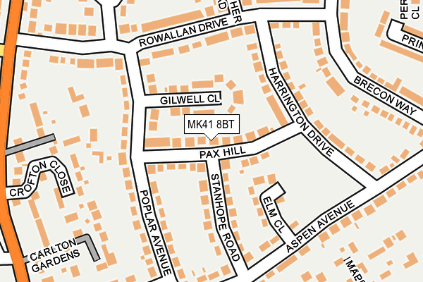 MK41 8BT map - OS OpenMap – Local (Ordnance Survey)