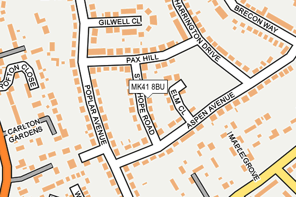 MK41 8BU map - OS OpenMap – Local (Ordnance Survey)