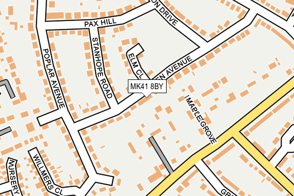MK41 8BY map - OS OpenMap – Local (Ordnance Survey)