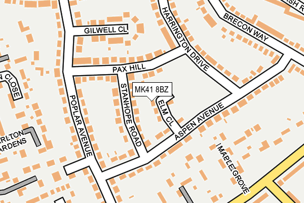 MK41 8BZ map - OS OpenMap – Local (Ordnance Survey)