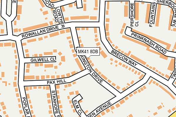 MK41 8DB map - OS OpenMap – Local (Ordnance Survey)