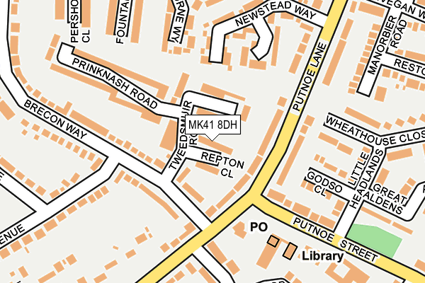 MK41 8DH map - OS OpenMap – Local (Ordnance Survey)