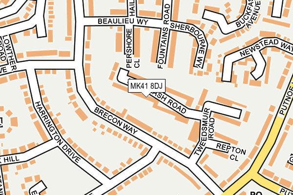 MK41 8DJ map - OS OpenMap – Local (Ordnance Survey)