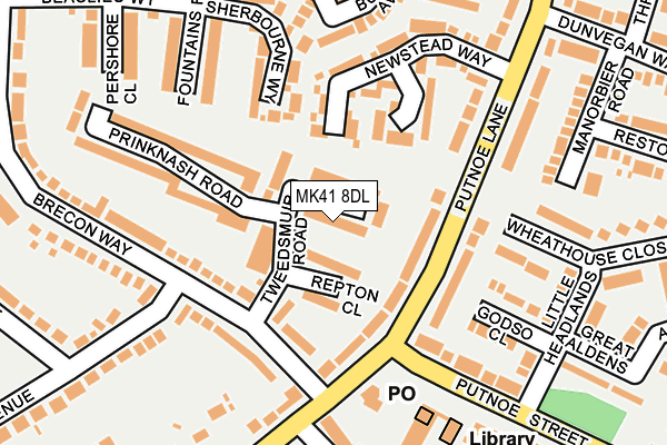 MK41 8DL map - OS OpenMap – Local (Ordnance Survey)