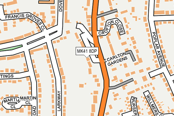 MK41 8DP map - OS OpenMap – Local (Ordnance Survey)