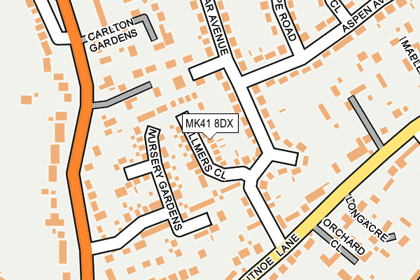 MK41 8DX map - OS OpenMap – Local (Ordnance Survey)