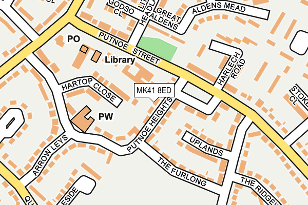 MK41 8ED map - OS OpenMap – Local (Ordnance Survey)