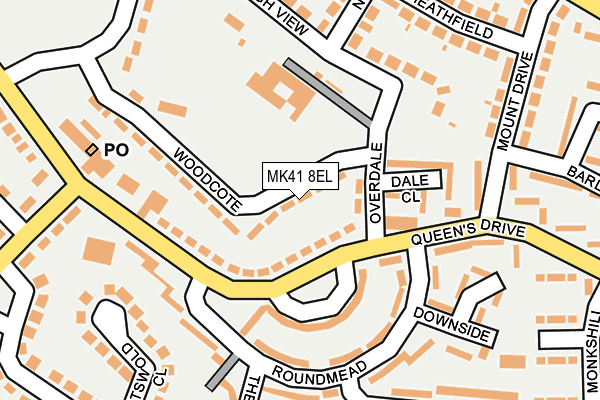 MK41 8EL map - OS OpenMap – Local (Ordnance Survey)