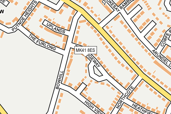 MK41 8ES map - OS OpenMap – Local (Ordnance Survey)