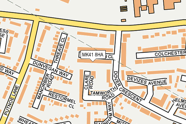 MK41 8HA map - OS OpenMap – Local (Ordnance Survey)