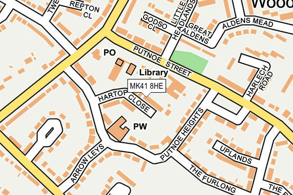 MK41 8HE map - OS OpenMap – Local (Ordnance Survey)