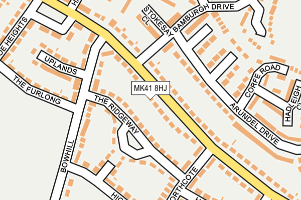 MK41 8HJ map - OS OpenMap – Local (Ordnance Survey)