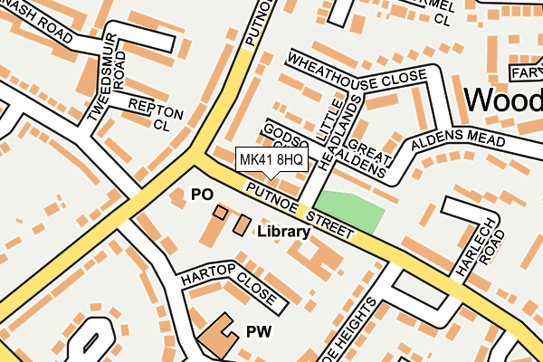 MK41 8HQ map - OS OpenMap – Local (Ordnance Survey)