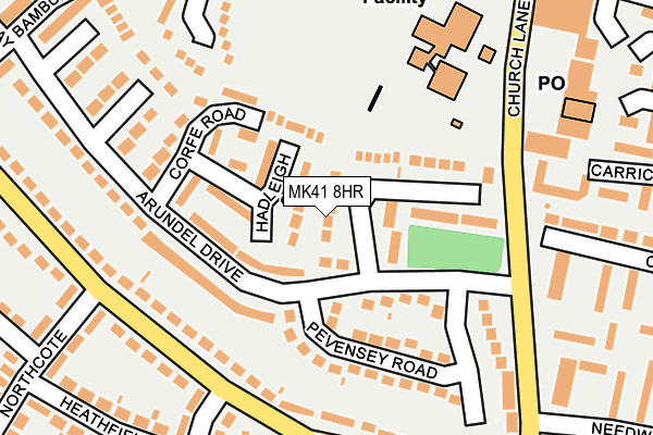 MK41 8HR map - OS OpenMap – Local (Ordnance Survey)