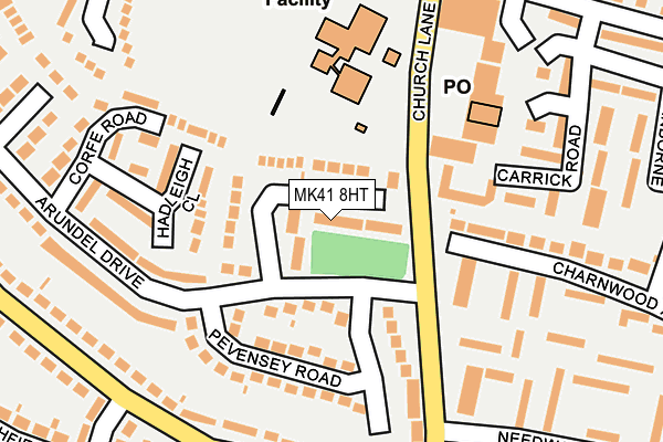 MK41 8HT map - OS OpenMap – Local (Ordnance Survey)