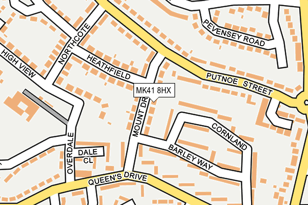 MK41 8HX map - OS OpenMap – Local (Ordnance Survey)
