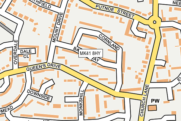 MK41 8HY map - OS OpenMap – Local (Ordnance Survey)
