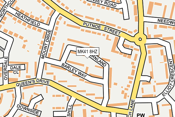MK41 8HZ map - OS OpenMap – Local (Ordnance Survey)