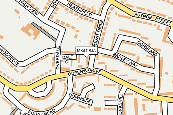 MK41 8JA map - OS OpenMap – Local (Ordnance Survey)