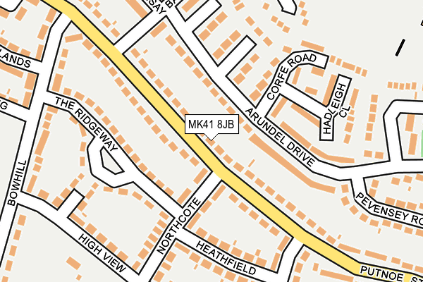 MK41 8JB map - OS OpenMap – Local (Ordnance Survey)