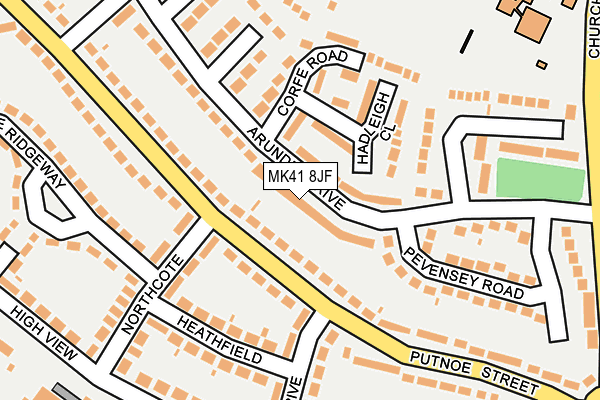 MK41 8JF map - OS OpenMap – Local (Ordnance Survey)
