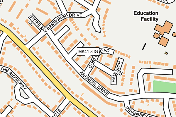 MK41 8JG map - OS OpenMap – Local (Ordnance Survey)