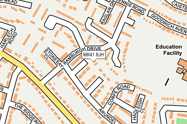 MK41 8JH map - OS OpenMap – Local (Ordnance Survey)