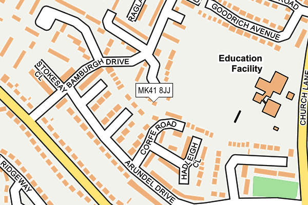 MK41 8JJ map - OS OpenMap – Local (Ordnance Survey)