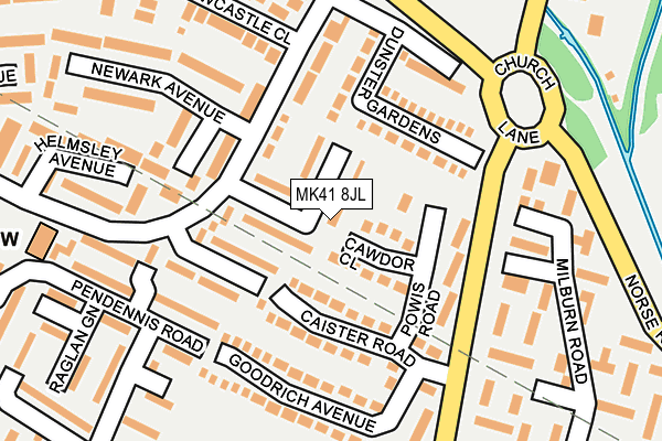 MK41 8JL map - OS OpenMap – Local (Ordnance Survey)