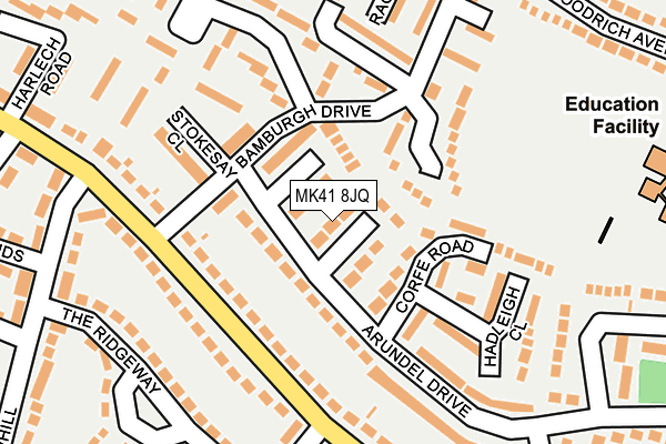 MK41 8JQ map - OS OpenMap – Local (Ordnance Survey)