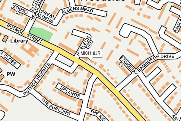 MK41 8JR map - OS OpenMap – Local (Ordnance Survey)