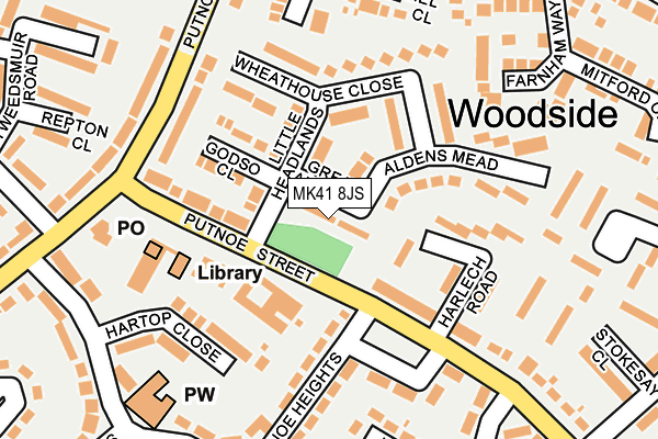 MK41 8JS map - OS OpenMap – Local (Ordnance Survey)