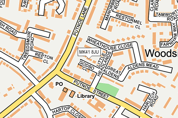 MK41 8JU map - OS OpenMap – Local (Ordnance Survey)
