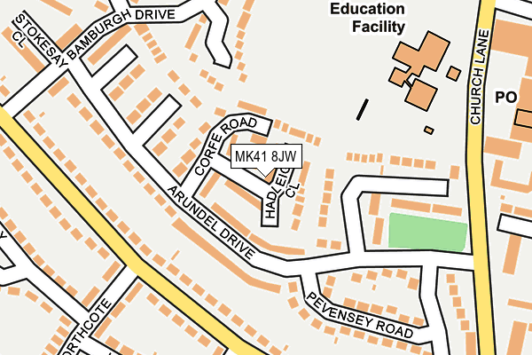 MK41 8JW map - OS OpenMap – Local (Ordnance Survey)