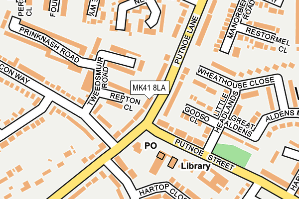 MK41 8LA map - OS OpenMap – Local (Ordnance Survey)