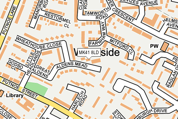 MK41 8LD map - OS OpenMap – Local (Ordnance Survey)