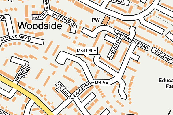 MK41 8LE map - OS OpenMap – Local (Ordnance Survey)