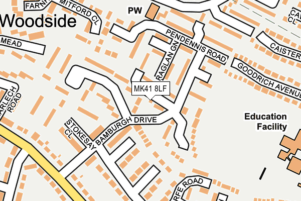 MK41 8LF map - OS OpenMap – Local (Ordnance Survey)