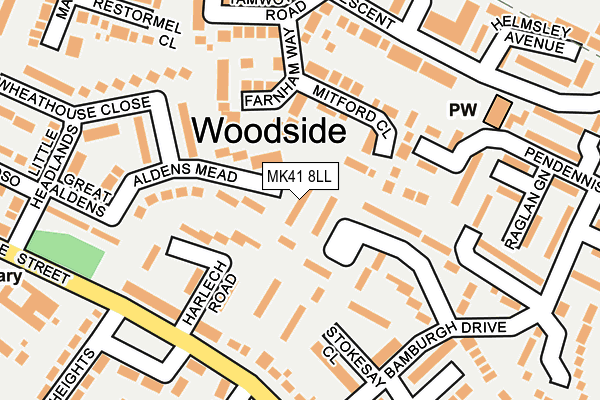 MK41 8LL map - OS OpenMap – Local (Ordnance Survey)