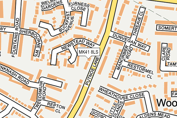 MK41 8LS map - OS OpenMap – Local (Ordnance Survey)