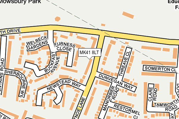 MK41 8LT map - OS OpenMap – Local (Ordnance Survey)