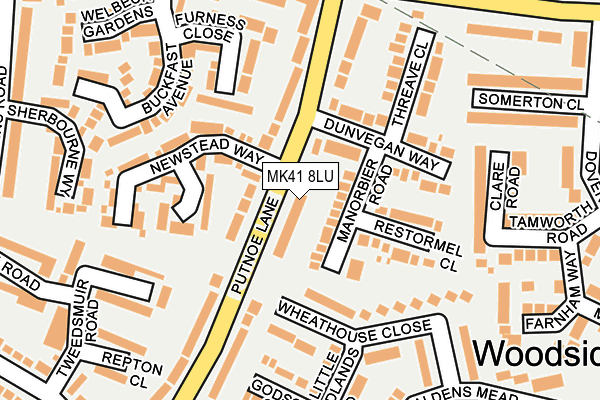 MK41 8LU map - OS OpenMap – Local (Ordnance Survey)